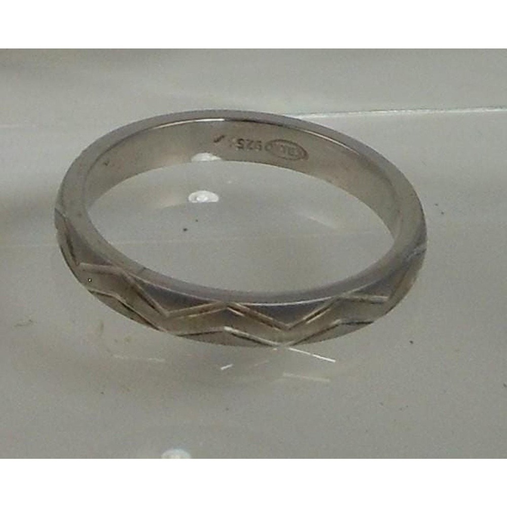 Vintage 925 Sterling Silver‎ Diamond-Cut Ring Thailand Handcrafted Size 12 NOS - Picture 6 of 9